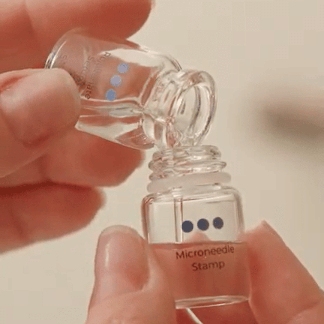 pouring infusion serum into cannister